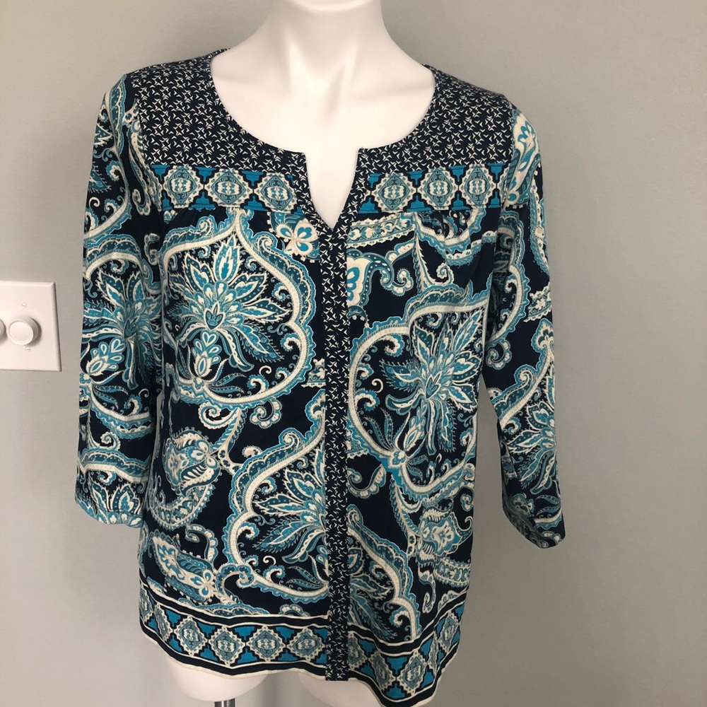 St Johns Bay 3/4 sleeve cotton shirt/top